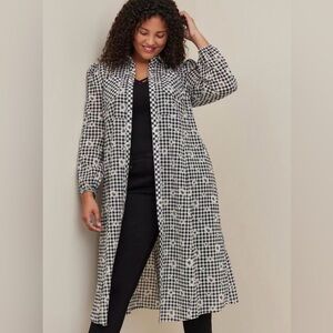 torrid Black & White Checked open concept kimono NWT by Torrid